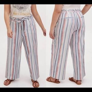 Stripe wide leg pants